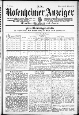 Rosenheimer Anzeiger Mittwoch 6. Februar 1901