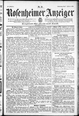 Rosenheimer Anzeiger Donnerstag 7. Februar 1901