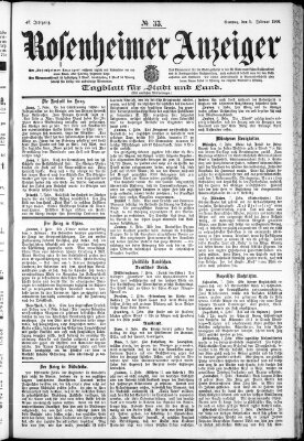 Rosenheimer Anzeiger Samstag 9. Februar 1901