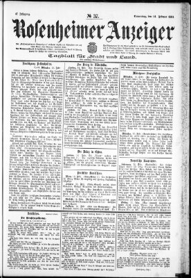 Rosenheimer Anzeiger Donnerstag 14. Februar 1901