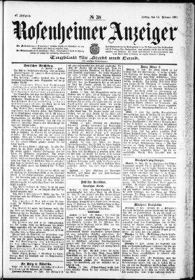 Rosenheimer Anzeiger Freitag 15. Februar 1901