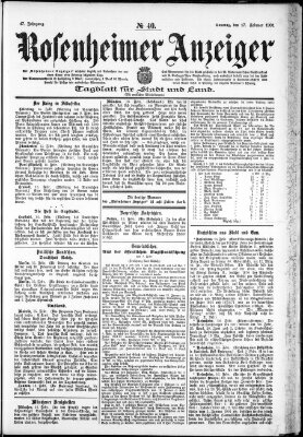 Rosenheimer Anzeiger Sonntag 17. Februar 1901