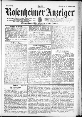 Rosenheimer Anzeiger Mittwoch 20. Februar 1901