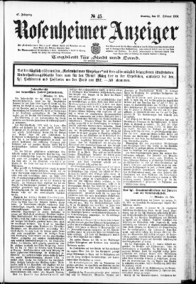 Rosenheimer Anzeiger Samstag 23. Februar 1901