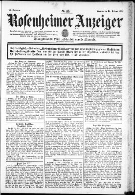 Rosenheimer Anzeiger Sonntag 24. Februar 1901