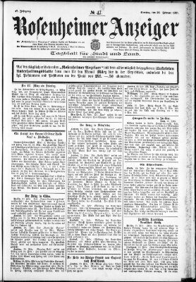 Rosenheimer Anzeiger Dienstag 26. Februar 1901