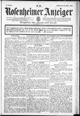 Rosenheimer Anzeiger Mittwoch 27. Februar 1901