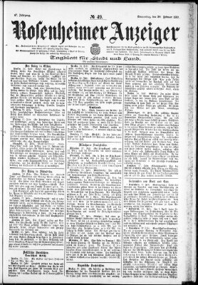 Rosenheimer Anzeiger Donnerstag 28. Februar 1901