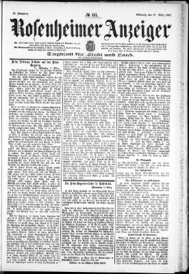 Rosenheimer Anzeiger Mittwoch 13. März 1901