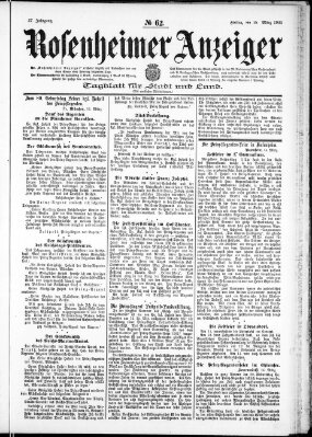 Rosenheimer Anzeiger Freitag 15. März 1901