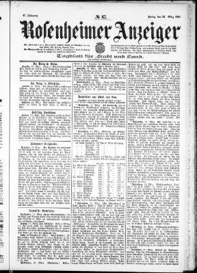 Rosenheimer Anzeiger Freitag 22. März 1901