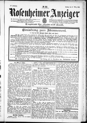 Rosenheimer Anzeiger Samstag 23. März 1901