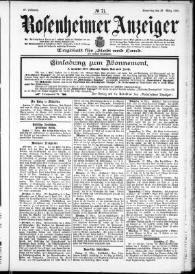 Rosenheimer Anzeiger Donnerstag 28. März 1901