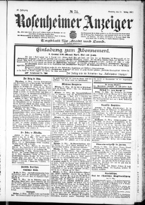 Rosenheimer Anzeiger Sonntag 31. März 1901