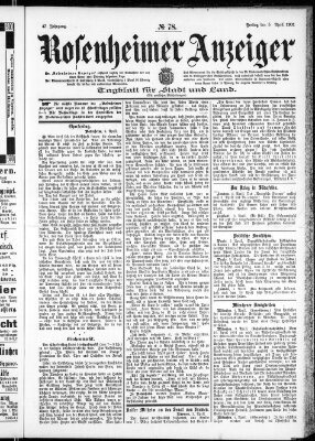 Rosenheimer Anzeiger Freitag 5. April 1901