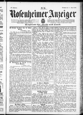 Rosenheimer Anzeiger Mittwoch 10. April 1901