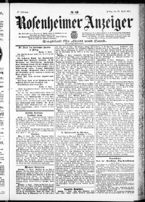 Rosenheimer Anzeiger Freitag 19. April 1901