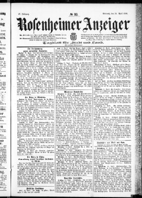 Rosenheimer Anzeiger Mittwoch 24. April 1901