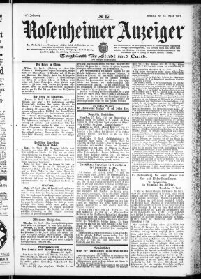 Rosenheimer Anzeiger Sonntag 28. April 1901