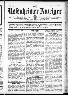 Rosenheimer Anzeiger Mittwoch 1. Mai 1901