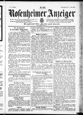 Rosenheimer Anzeiger Donnerstag 9. Mai 1901