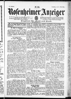 Rosenheimer Anzeiger Donnerstag 16. Mai 1901