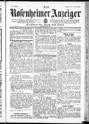 Rosenheimer Anzeiger Samstag 18. Mai 1901