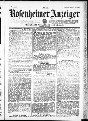 Rosenheimer Anzeiger Donnerstag 23. Mai 1901