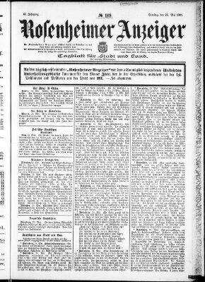 Rosenheimer Anzeiger Samstag 25. Mai 1901