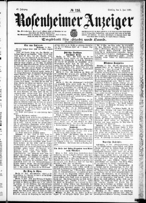 Rosenheimer Anzeiger Samstag 1. Juni 1901