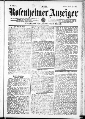 Rosenheimer Anzeiger Samstag 8. Juni 1901