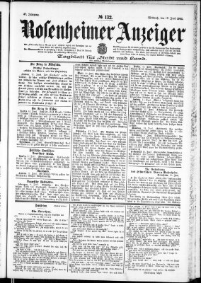 Rosenheimer Anzeiger Mittwoch 12. Juni 1901