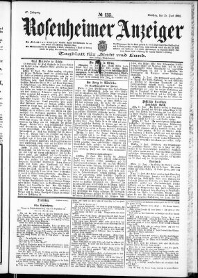 Rosenheimer Anzeiger Samstag 15. Juni 1901