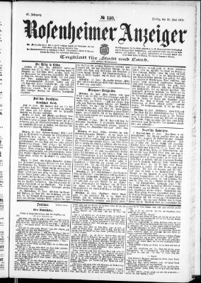 Rosenheimer Anzeiger Freitag 21. Juni 1901