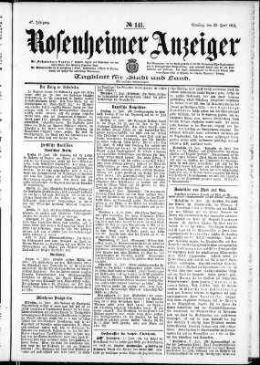 Rosenheimer Anzeiger Samstag 22. Juni 1901