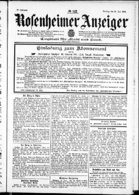 Rosenheimer Anzeiger Sonntag 23. Juni 1901