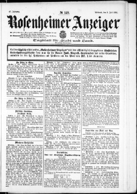 Rosenheimer Anzeiger Mittwoch 3. Juli 1901