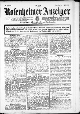 Rosenheimer Anzeiger Donnerstag 4. Juli 1901