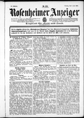 Rosenheimer Anzeiger Samstag 6. Juli 1901