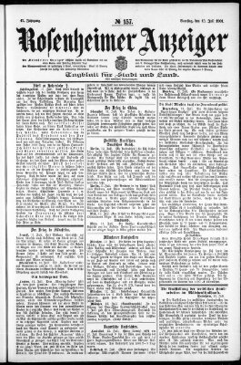 Rosenheimer Anzeiger Samstag 13. Juli 1901