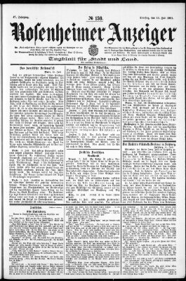 Rosenheimer Anzeiger Dienstag 16. Juli 1901