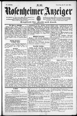 Rosenheimer Anzeiger Donnerstag 25. Juli 1901