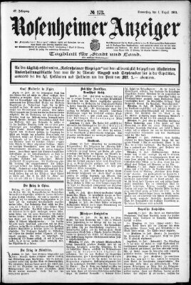 Rosenheimer Anzeiger Donnerstag 1. August 1901