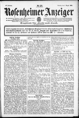 Rosenheimer Anzeiger Sonntag 4. August 1901