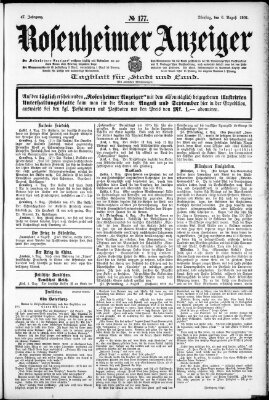 Rosenheimer Anzeiger Dienstag 6. August 1901