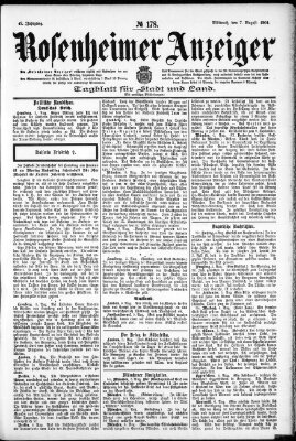 Rosenheimer Anzeiger Mittwoch 7. August 1901