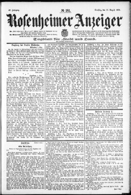 Rosenheimer Anzeiger Samstag 10. August 1901