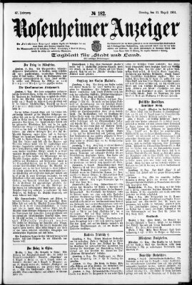 Rosenheimer Anzeiger Sonntag 11. August 1901