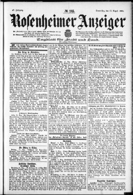 Rosenheimer Anzeiger Donnerstag 15. August 1901