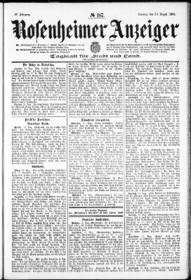 Rosenheimer Anzeiger Sonntag 18. August 1901